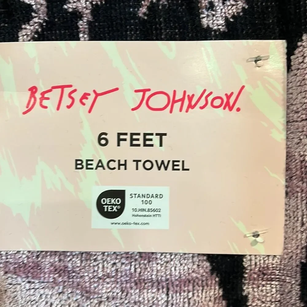 Betsey Johnson Black and Purple cherry design beach towel